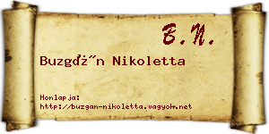 Buzgán Nikoletta névjegykártya